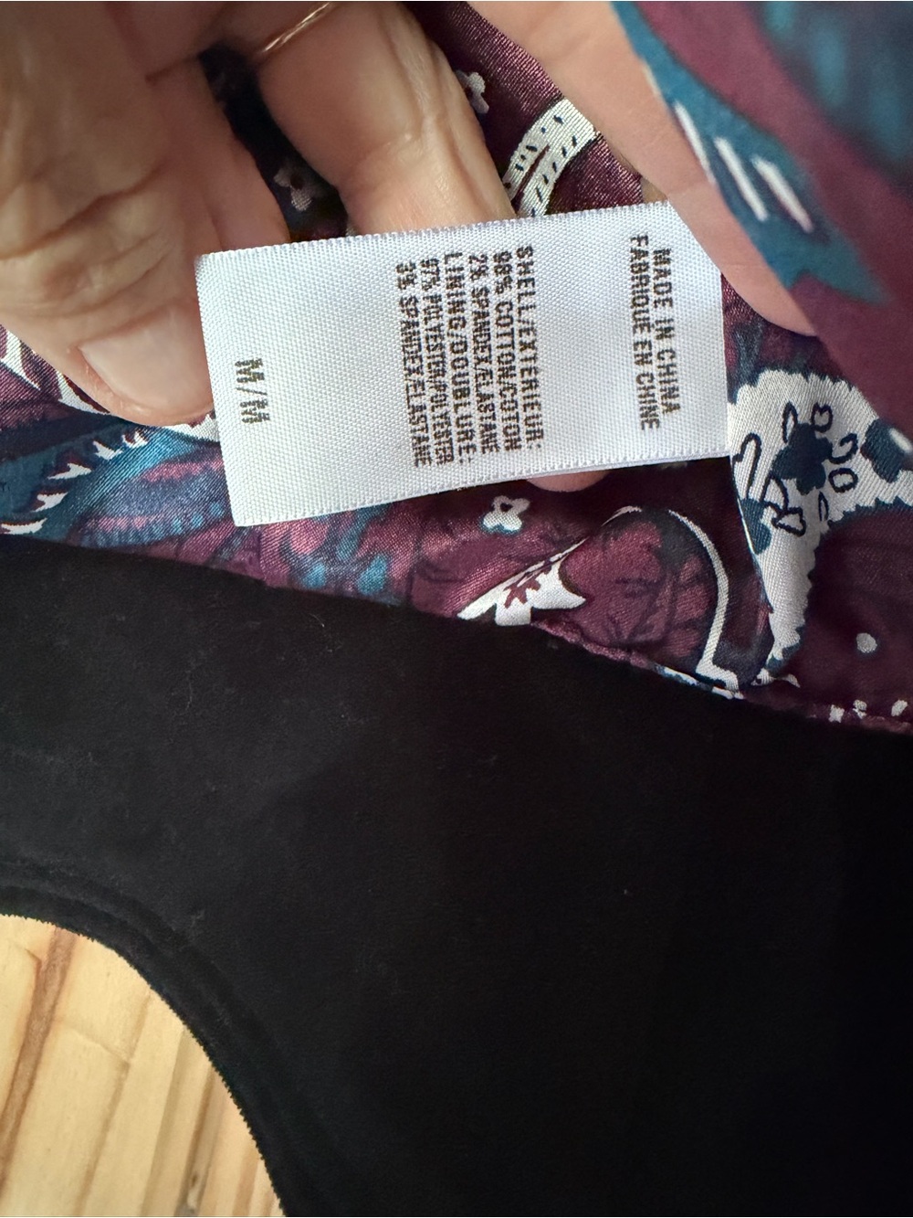 Lucky Brand Black Velvet Jacket with Blue Floral Embroidery liner - Picture 3 of 7